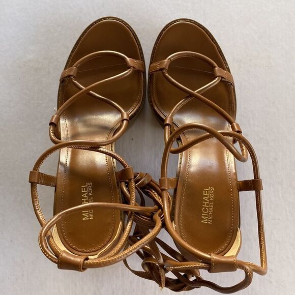 MICHAEL KORS VeroLug Platform Leather Sandals Size 9 - Picture 10 of 10